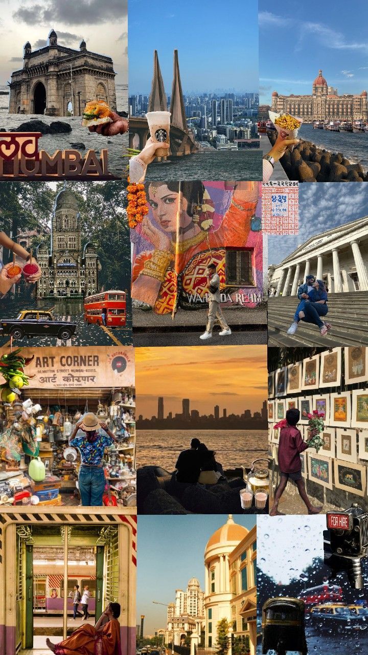 Collage of Mumbai landmarks and culture
